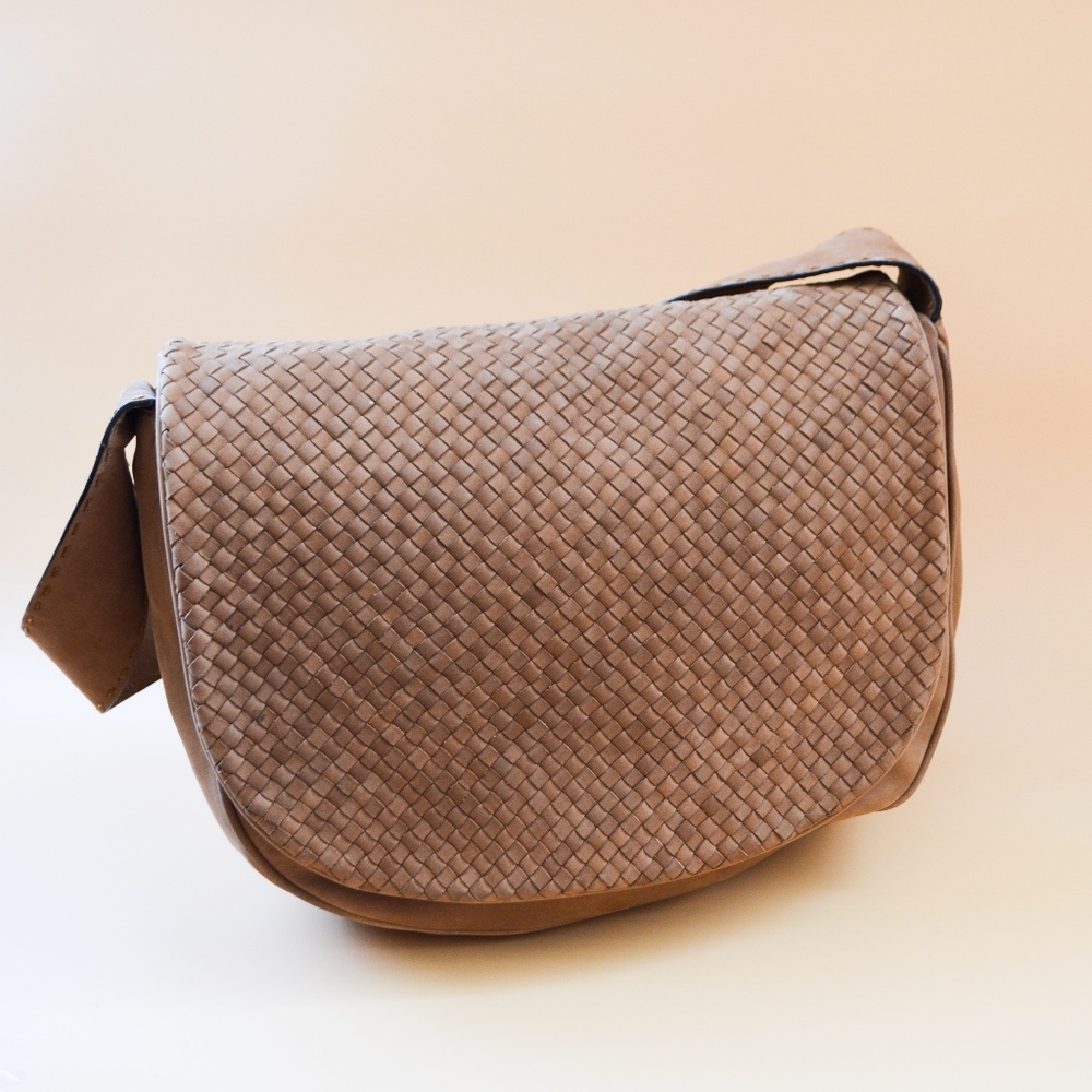 Adrienne Vittadini Leather Brown Shoulder Bag